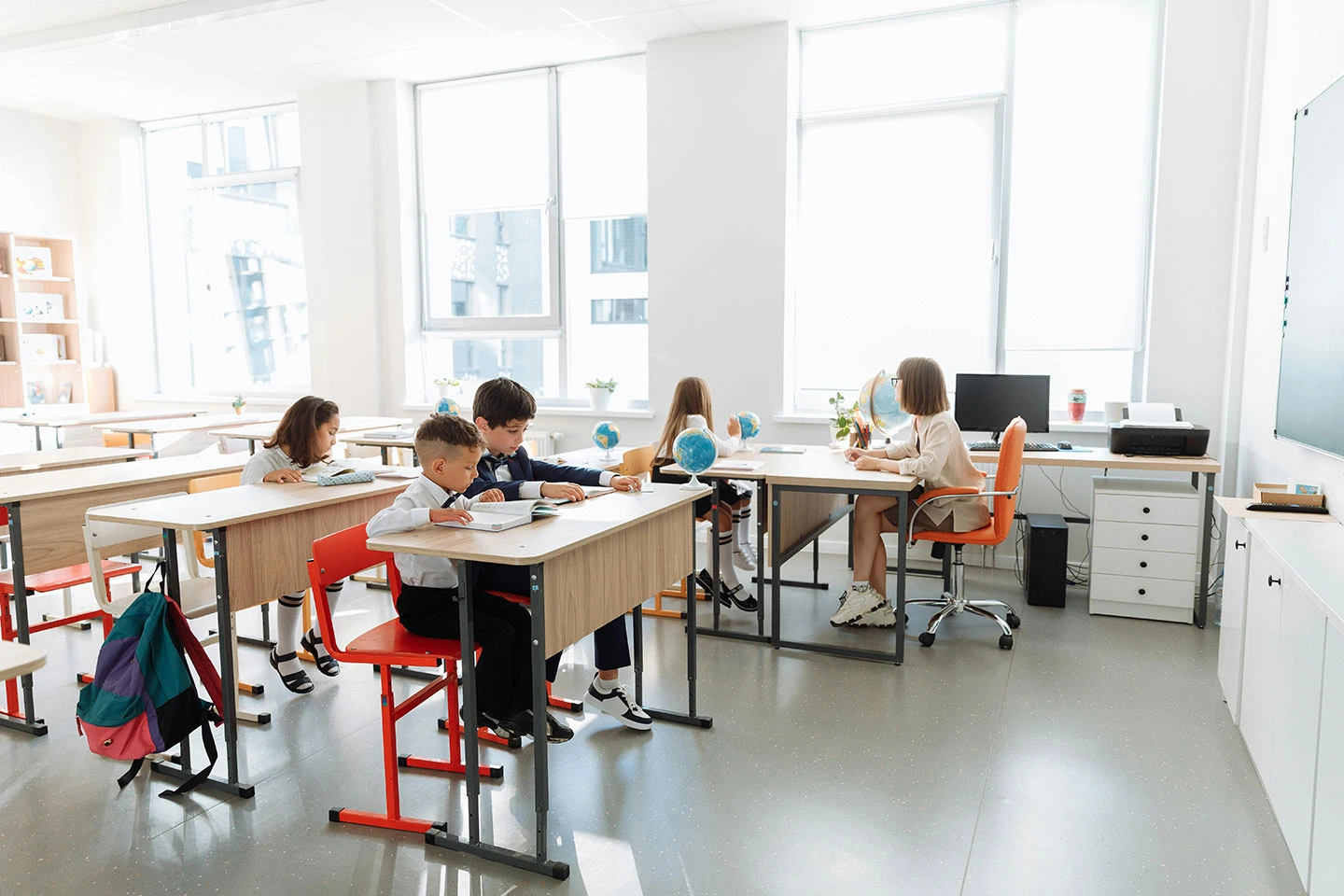 Students in a classroom at an international school in Singapore.