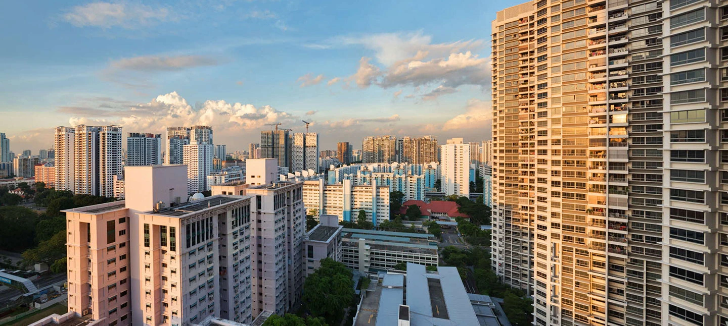 Residential HDB flats in Singapore with a view of the street address.