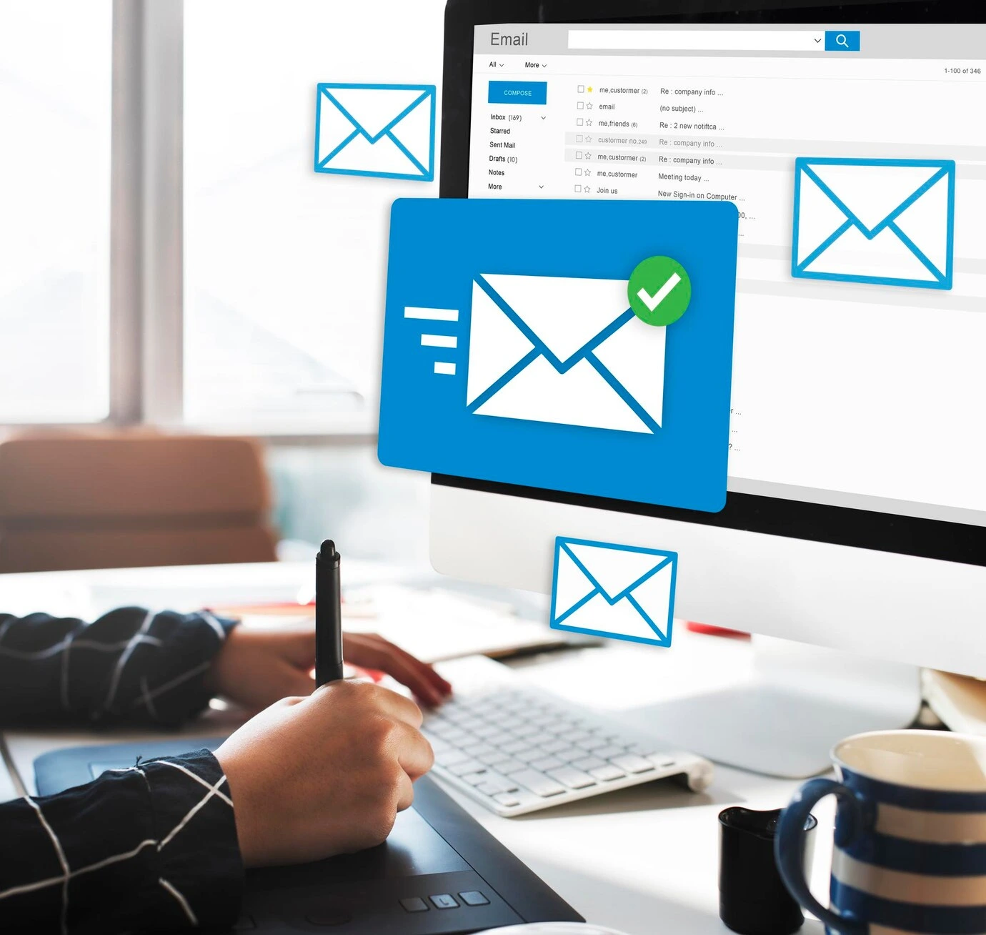 Email notification on desktop confirming approval and collection details for Singapore PR.